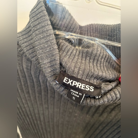 Express Ribbed Turtleneck Long Sleeve Mini Sweater Dress - Small - Picture 7 of 8